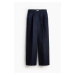H & M - Elegantní kalhoty z lněné směsi - modrá