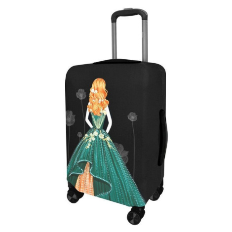 Kufryplus Obal na kufr Z22 Dáma v šatech, zelený S