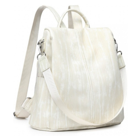 Konofactory Bíly kožený batoh s přívěskem 2v1 „Classic“ 8L