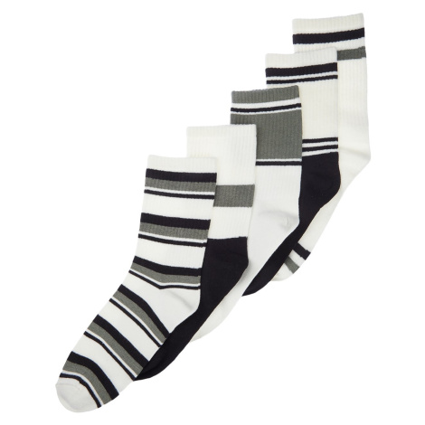 Trendyol 5-Pack Multi Color Cotton Striped College-Tennis-Mid-Length Socks