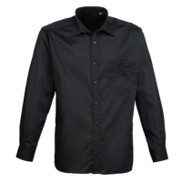 Premier Workwear Pánská košile s dlouhým rukávem PR200 Black
