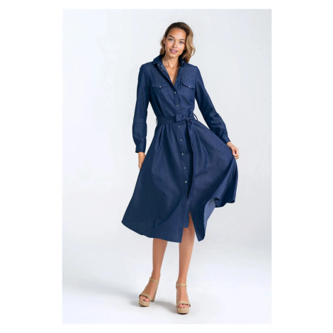 Džínové šaty se zapínáním na patentky - NIFE denim
