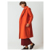 Oranžový dámský kabát s příměsí vlny SKFK Jone