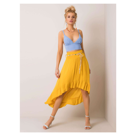 Žlutá asymetrická sukně Fashionhunters
