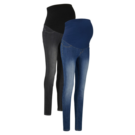 Těhotenské jeggings s bavlnou (2 ks) Bonprix