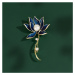 Éternelle Brož s perlou a zirkony Elisea - květina B7147-LXT0508 Modrá