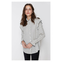 Trendyol Stone Woven Polka Dot Chiffon Shirt