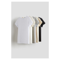 H & M - Bavlněné tričko 5 kusů - béžová
