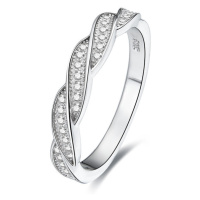 Beneto Stříbrný prsten s krystaly AGG184 58 mm