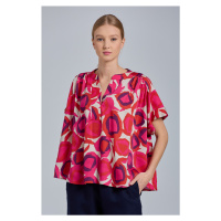 KOŠILE GANT D1. FLUID PRINTED DESERT ROSE TOP růžová