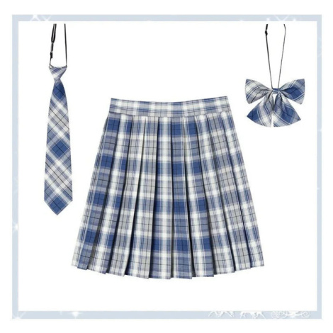 Dámská kostkovaná sukně s kravatou a mašlí