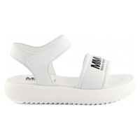 Sandále mm6 leather sandals chunky sole maxi logo print bílá