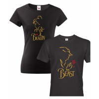 Párová trička pro zamilované Her Beast a His Beauty
