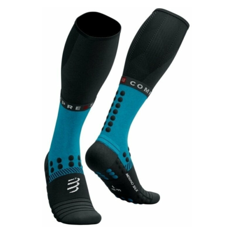 Compressport Full Socks Winter Run Mosaic Blue/Black T2 Běžecké ponožky