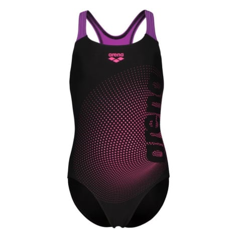 Arena feel front-lined dim light swim pro back girls black/pink