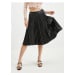 Orsay Černá dámská koženková plisovaná sukně - Dámské