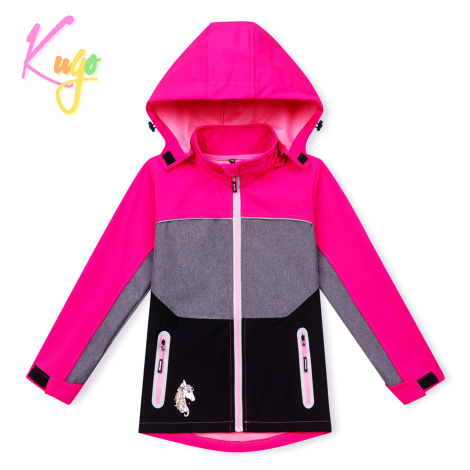 Dívčí softshellová bunda KUGO HK3122, růžová Barva: Růžová