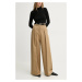 Bavlněné kalhoty A.L.C. hnědá barva, široké, high waist, 2PANT01094