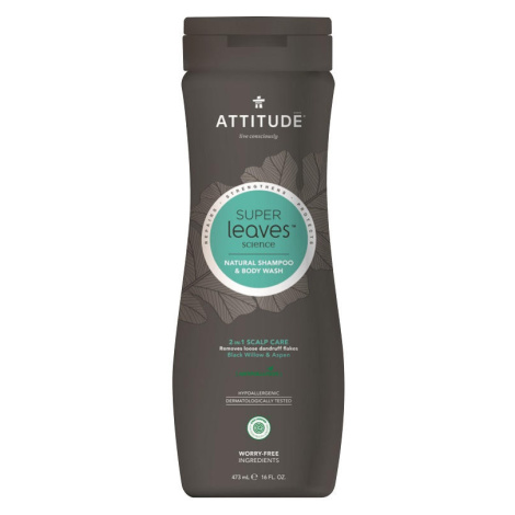 Attitude Super leaves Přírodní pánský šampón & tělové mýdlo (2v1) s detoxikačním účinkem - proti