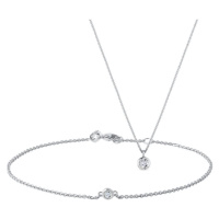 Sada s bezel diamanty v bílém zlatě KLENOTA
