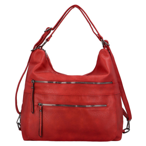 Stylový dámský koženkový kabelko/batoh Irseya, červený INT COMPANY