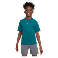 Nike DRI-FIT MULTI Chlapecké tréninkové tričko, tmavě zelená, velikost