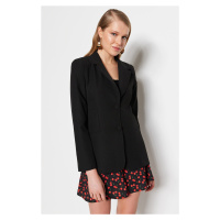 Trendyol Black Woven Lined Back Detail Blazer Jacket