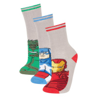 DEFACTO Boy Marvel Avengers 3 Piece Cotton Long Socks