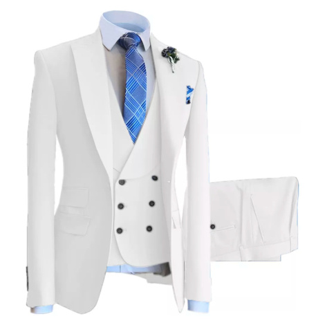 Luxusní svatební oblek na svatbu s dvouřadou vestou