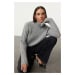 Trendyol Gray Wool High Collar Knitwear Sweater