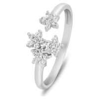 Brilio Silver Překrásný stříbrný otevřený prsten se zirkony RI072W