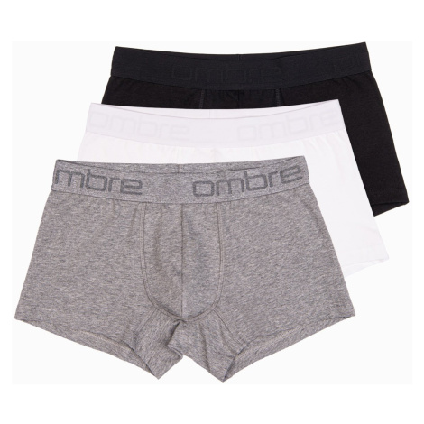 Ombre Men's cotton boxer shorts with logo - 3-pack mix