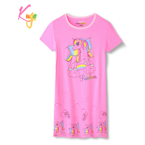 Dívčí noční košile - KUGO MN1716, růžová tmavší
