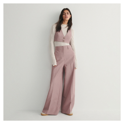 Růžové dámské casual kalhoty