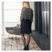 Blancheporte Dvoubarevná rozšířená sukně černá
