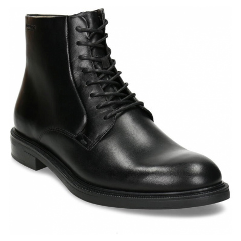 Černá dámská kožená kotníková obuv na zip