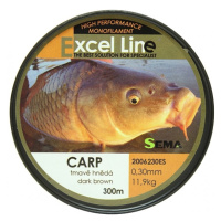 Sema vlasec excel carp 300 m hnědá-průměr 0,28 mm / nosnost 9,85 kg