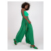 Zelené dámské vzdušné kalhoty s páskem -green Zelená