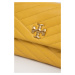 Kožená kabelka Tory Burch žlutá barva