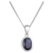 Evolution Group Stříbrný náhrdelník s pravým kamenem temně modrý 12087.3 dark sapphire