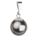 Evolution Group Stříbrný přívěsek s šedou Swarovski kulatou perlou 34150.3