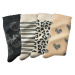 Sada 4 ponožek se sladěným leopardím motivem
