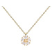 PDPAOLA Romantický pozlacený náhrdelník se zirkony DAISY CO01-498-U