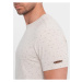 Krémové pánské puntíkované tričko Ombre Clothing