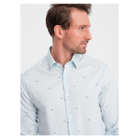 Klasická pánská bavlněná SLIM FIT košile v mikro vzoru - V1 - ESPIR