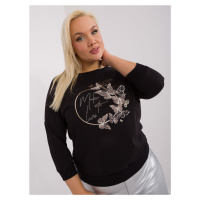 Černá dámská halenka plus size s 3/4 rukávem