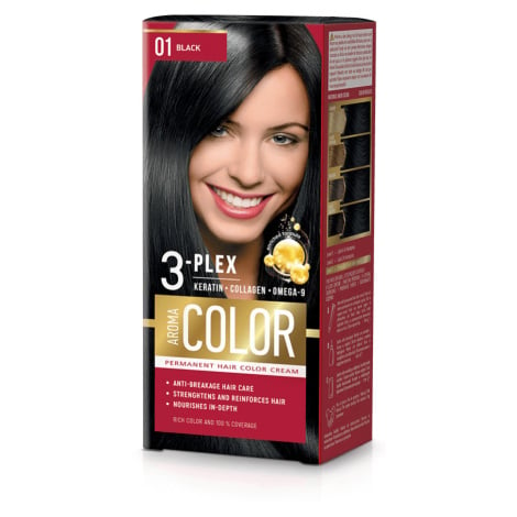 Barva na vlasy - černá č. 01 Aroma Color
