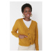 Trendyol Mustard Pocket Detailed Knitwear Cardigan