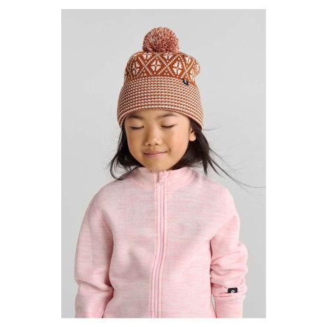 Dětská vlněná čepice Reima Kuurassa hnědá barva