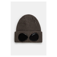 Vlněná čepice C.P. Company Extra Fine Merino Wool Goggle Beanie zelená barva, 17CMAC122A005509A